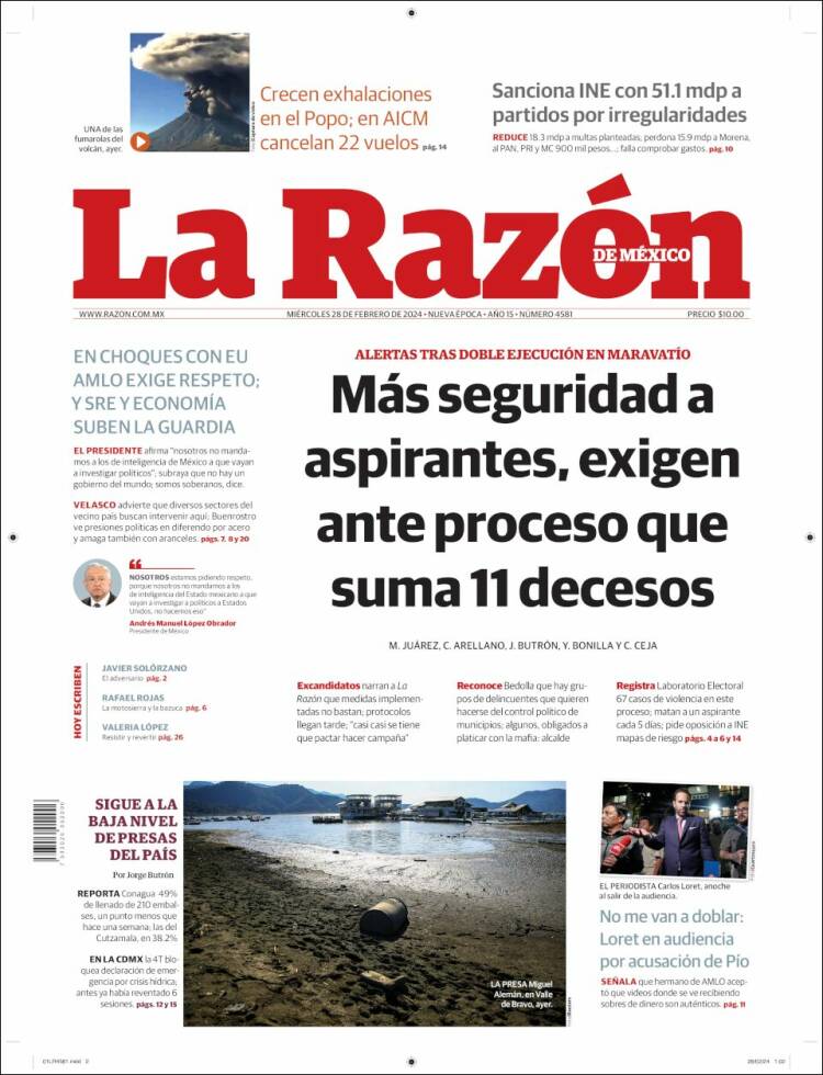 Portada de La Razón (México)