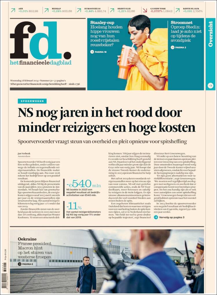 Portada de Het Financieele Dagblad (Pa&iacute;ses Bajos)