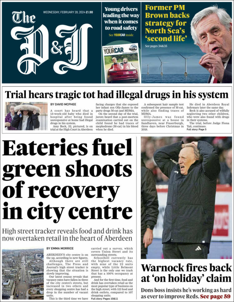 Portada de The Press and Journal (Reino Unido)