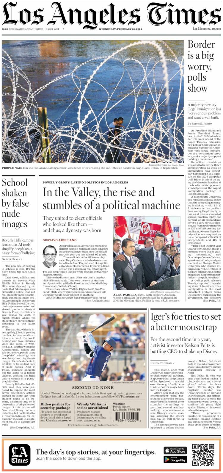 Portada de Los Angeles Times (USA)