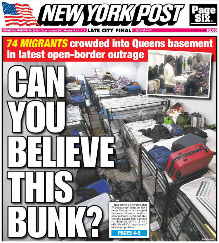 Portada de New York Post (USA)