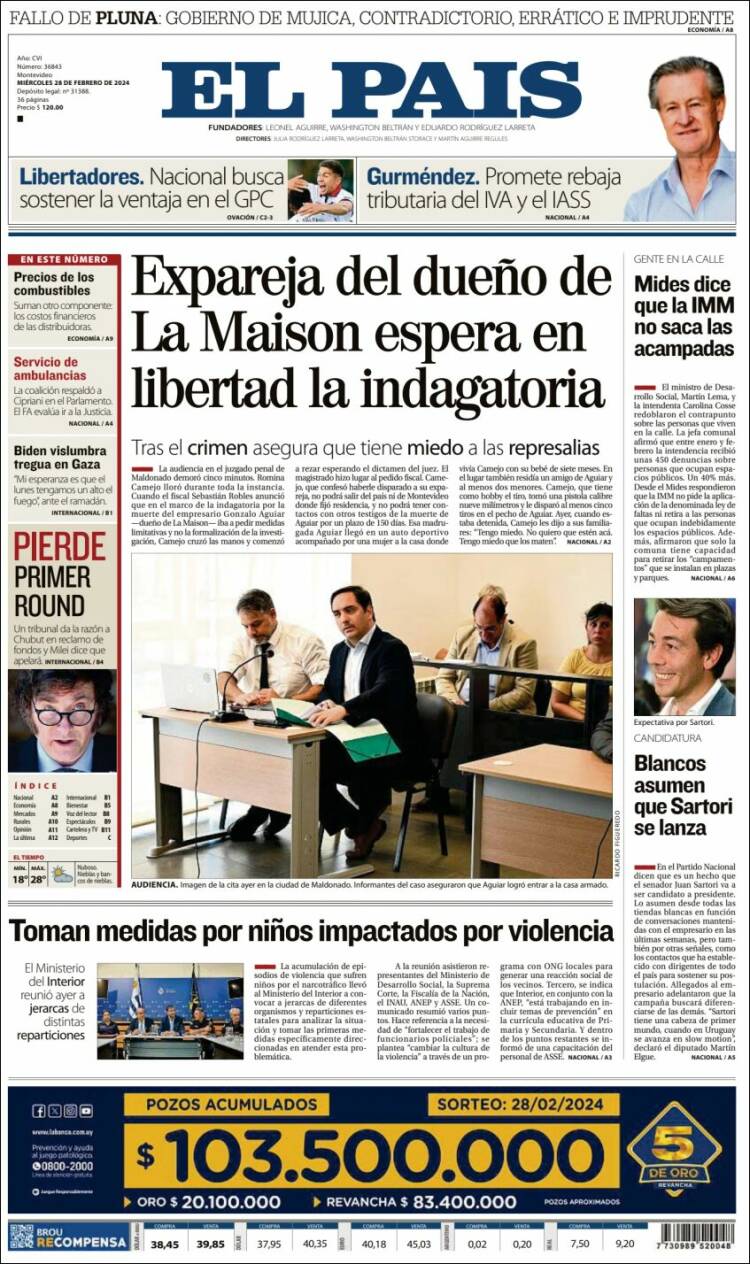 Portada de El País (Uruguay)