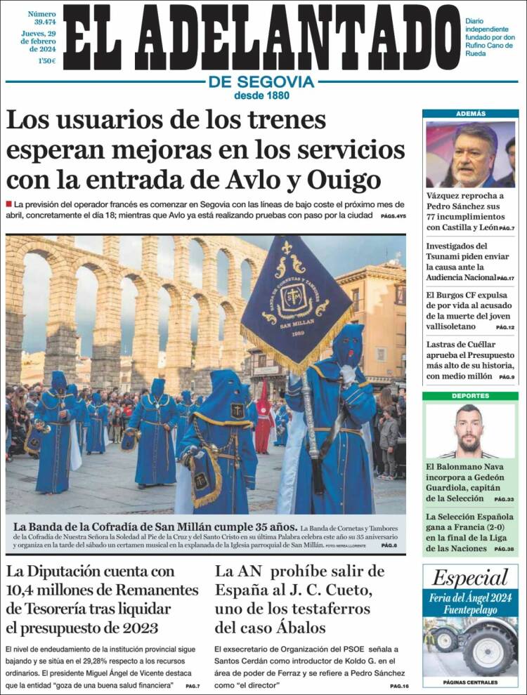 Portada de El Adelantado de Segovia (España)