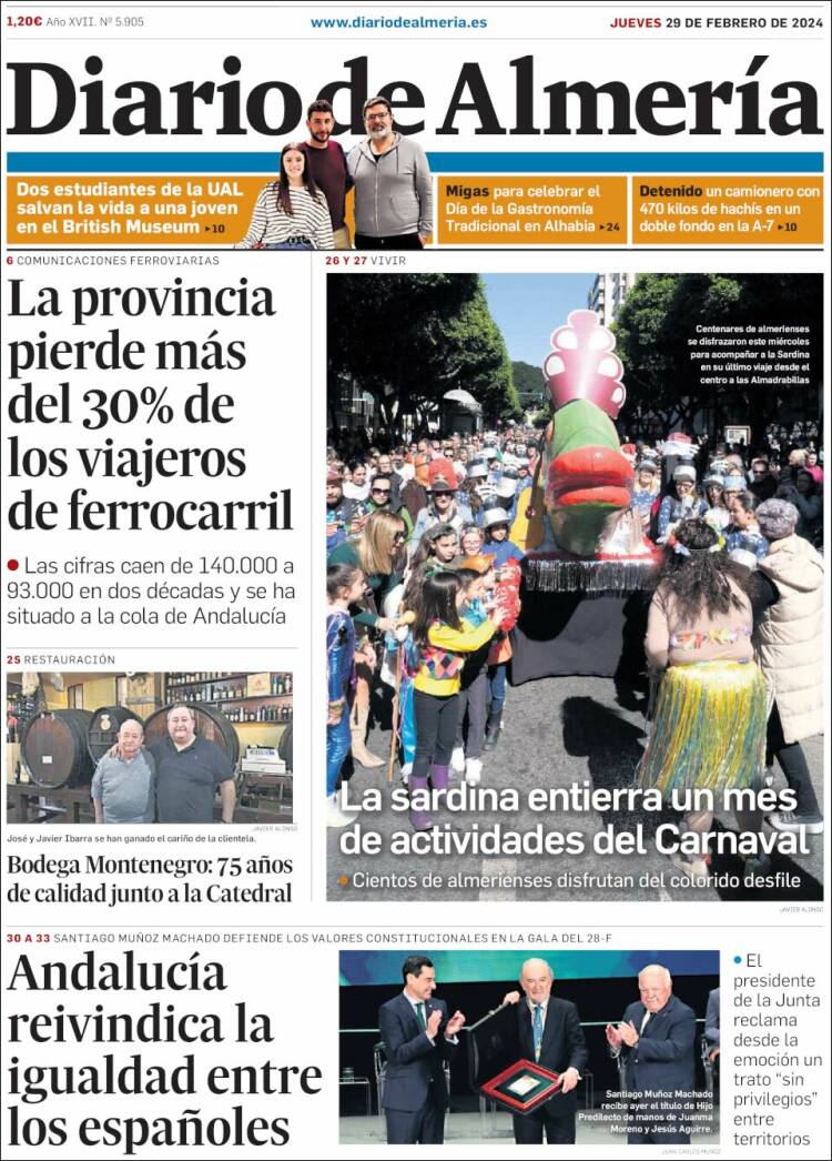 Portada de Diario de Almería (España)