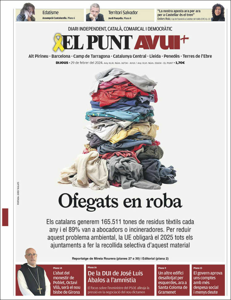 Portada de El Punt Avui (España)