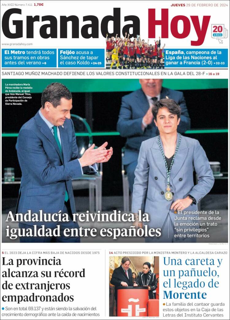 Portada de Granada Hoy (España)