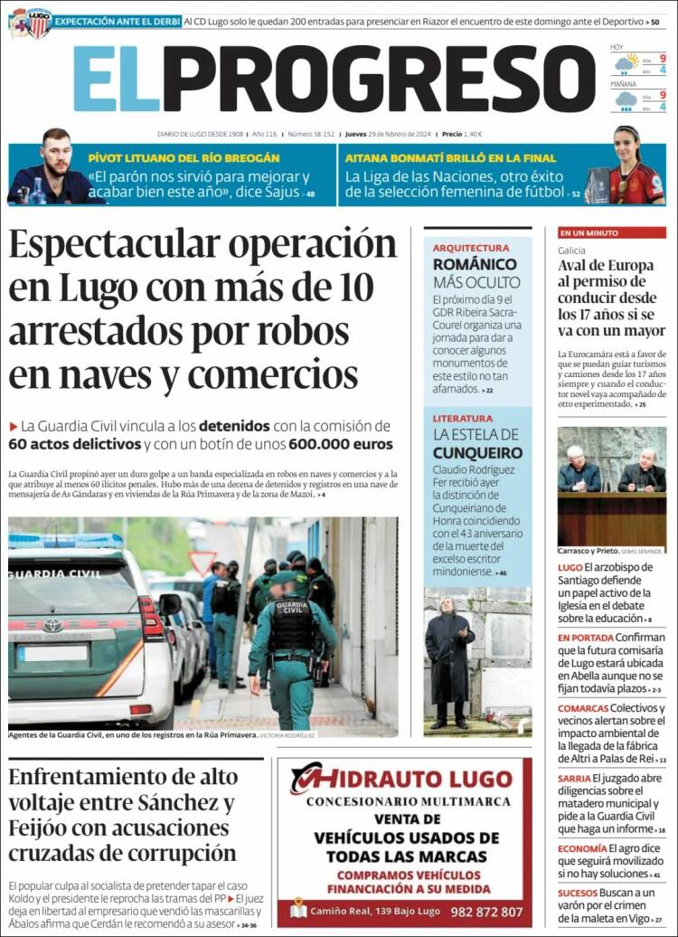 Portada de El Progreso (España)