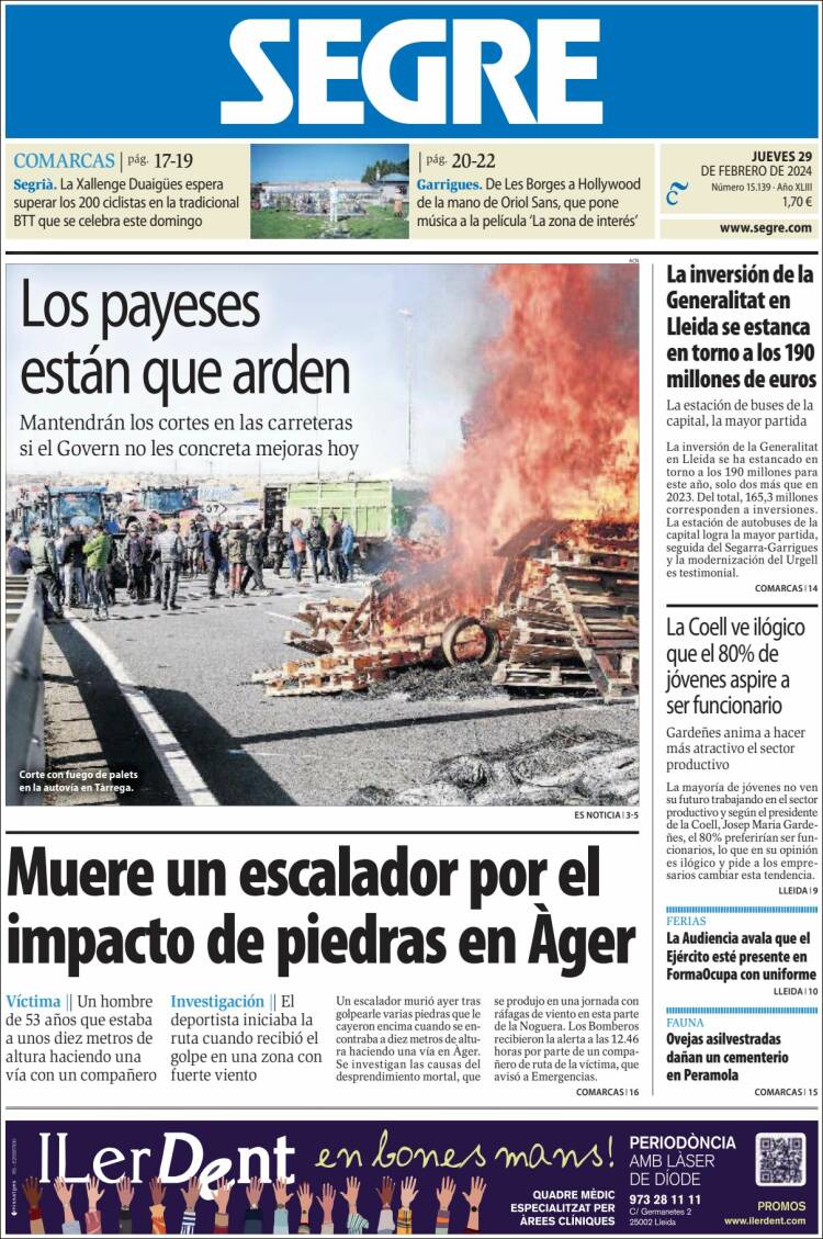 Portada de Segre  (España)