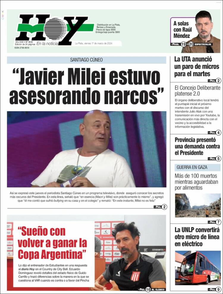 Portada de Diario Hoy (Argentina)