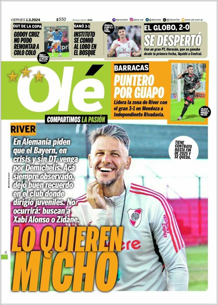 Portada de Olé (Argentina)