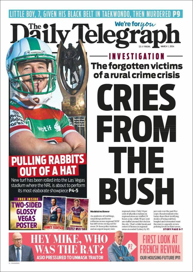 Portada de The Daily Telegraph (Australia)