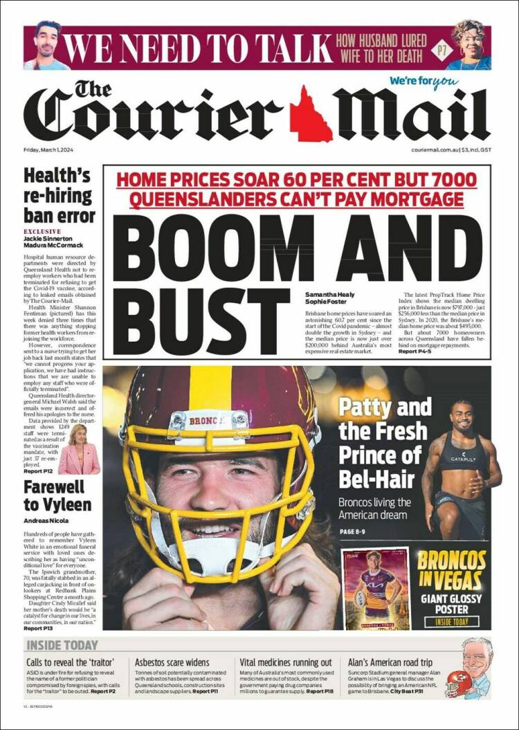 Portada de The Courier-Mail (Australia)