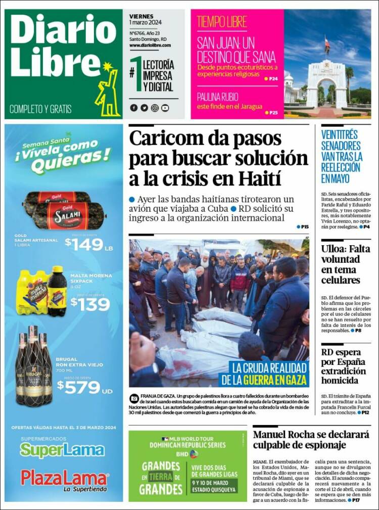 Portada de Diario Libre (R. Dominicana)