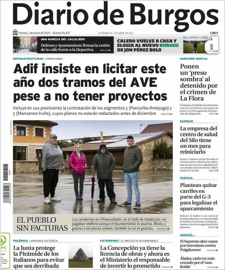 Portada de Diario de Burgos (España)