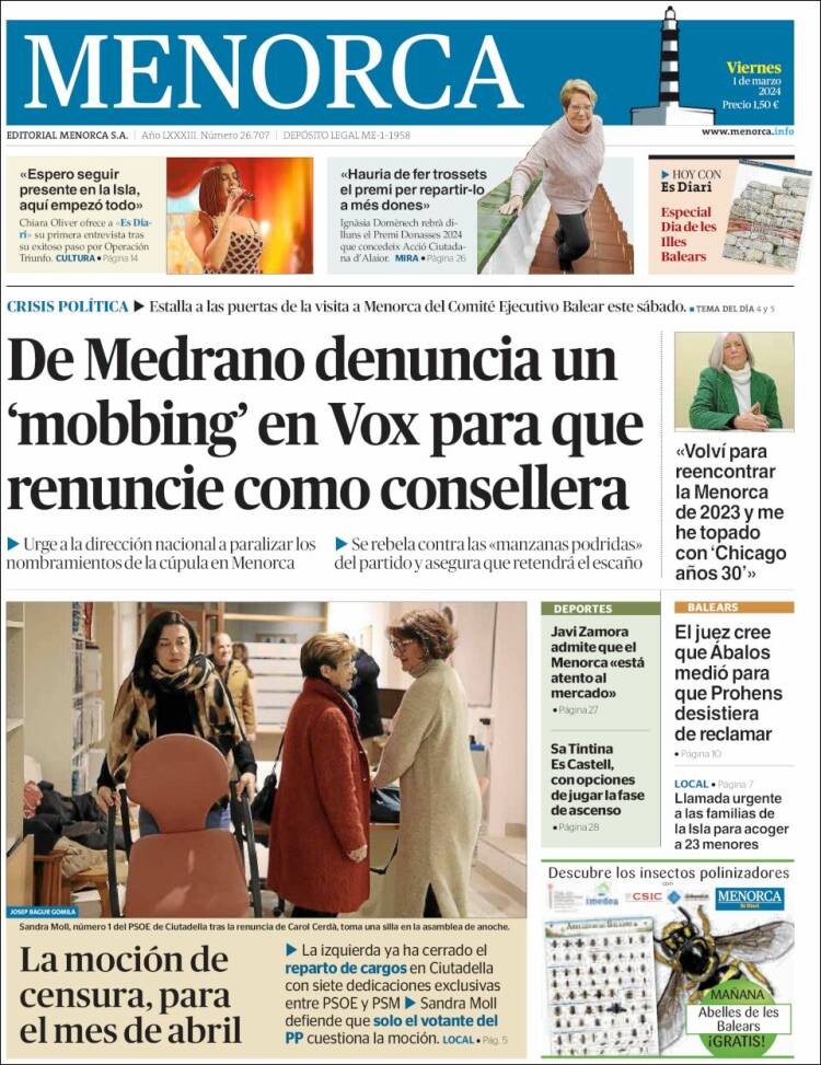 Portada de Menorca - Diario Insular (España)