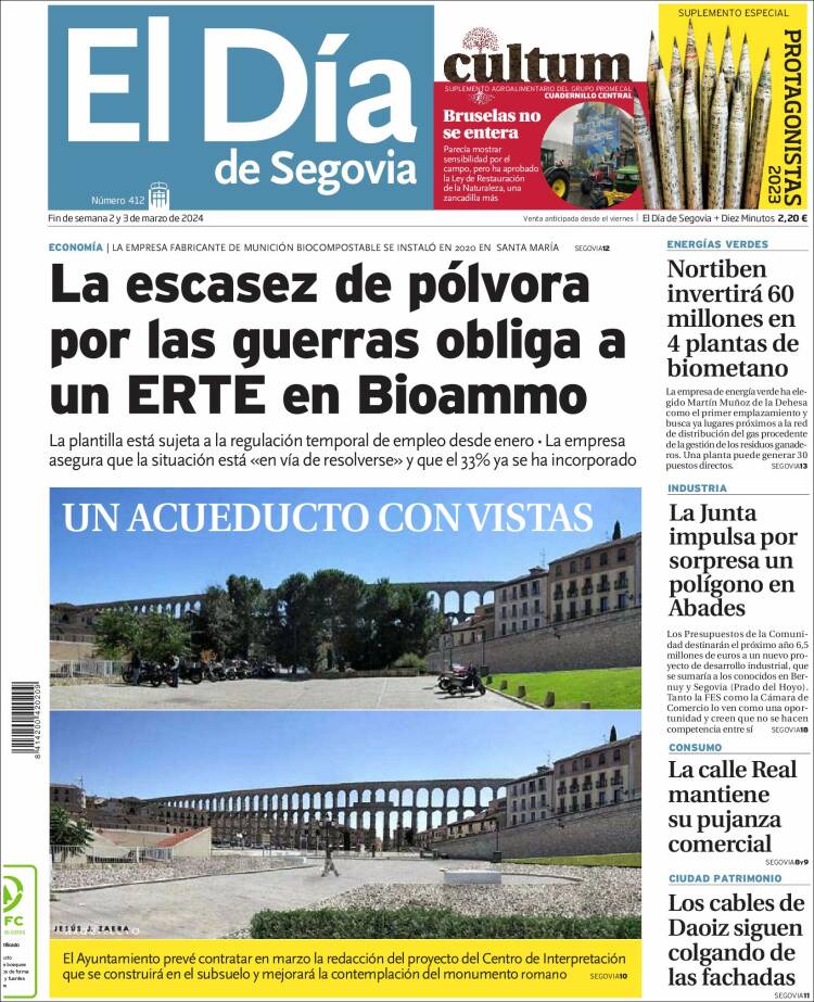 Portada de El Día de Segovia (España)