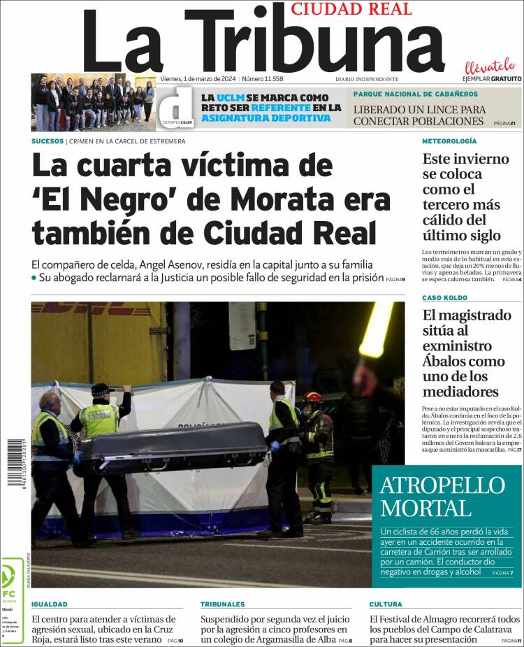 Portada de La Tribuna de Ciudad Real (España)