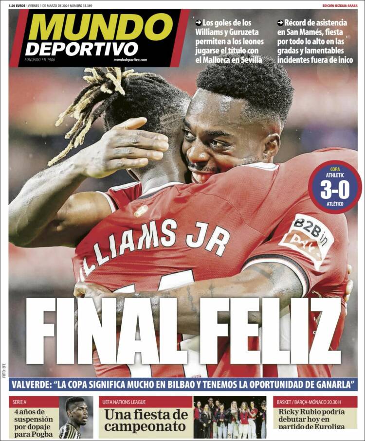 Portada de Mundo Deportivo Bizkaia (España)