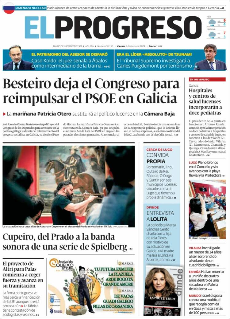 Portada de El Progreso (España)