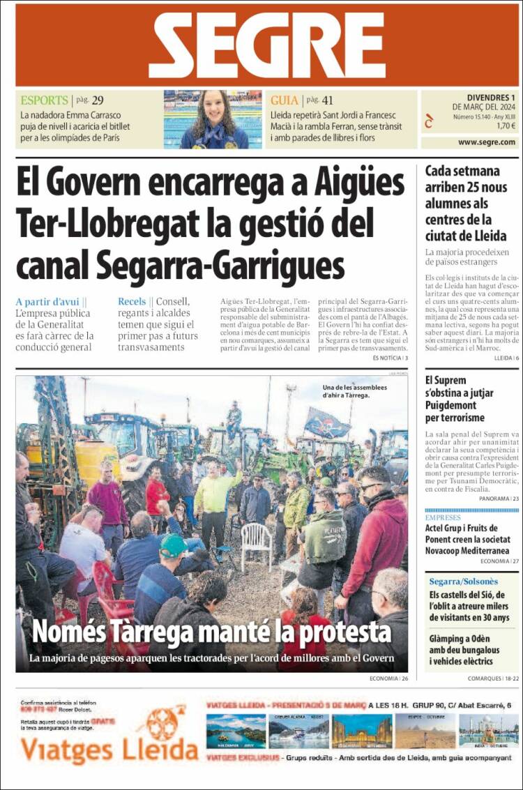 Portada de Segre (España)