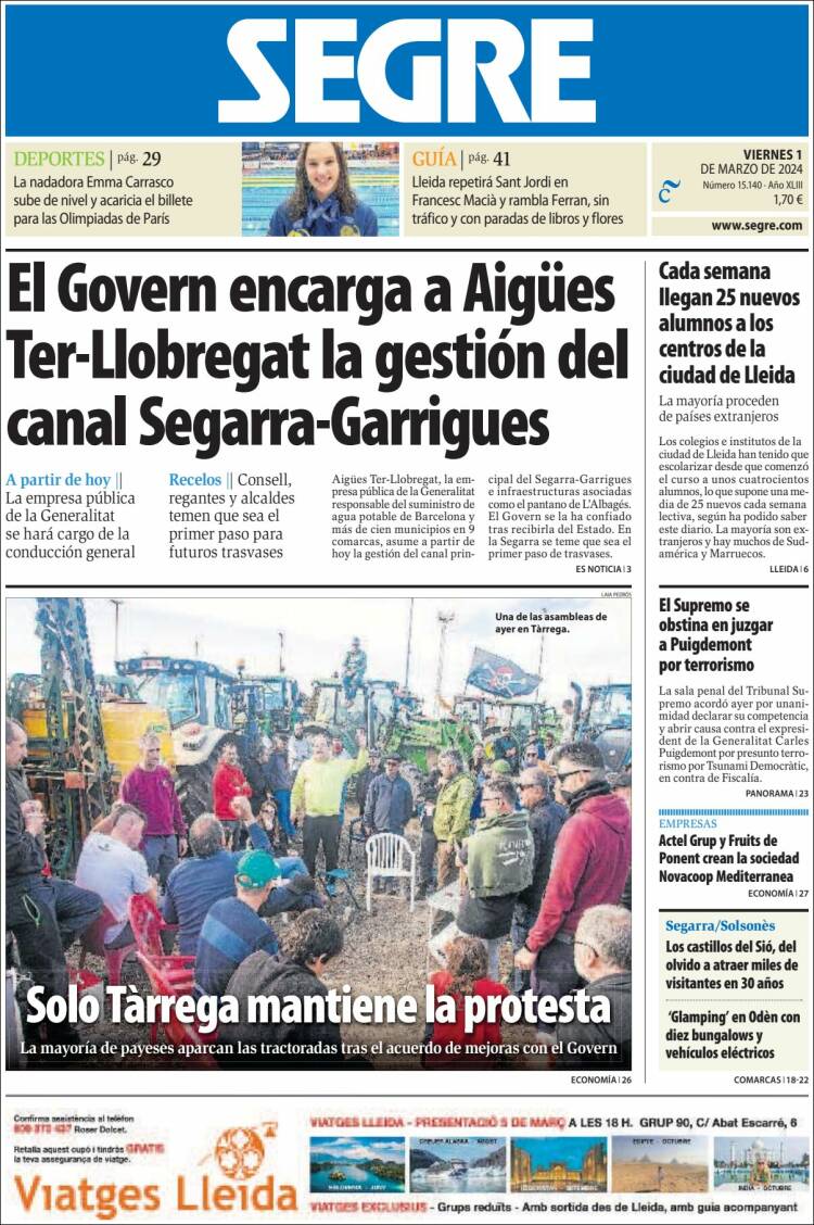 Portada de Segre  (España)