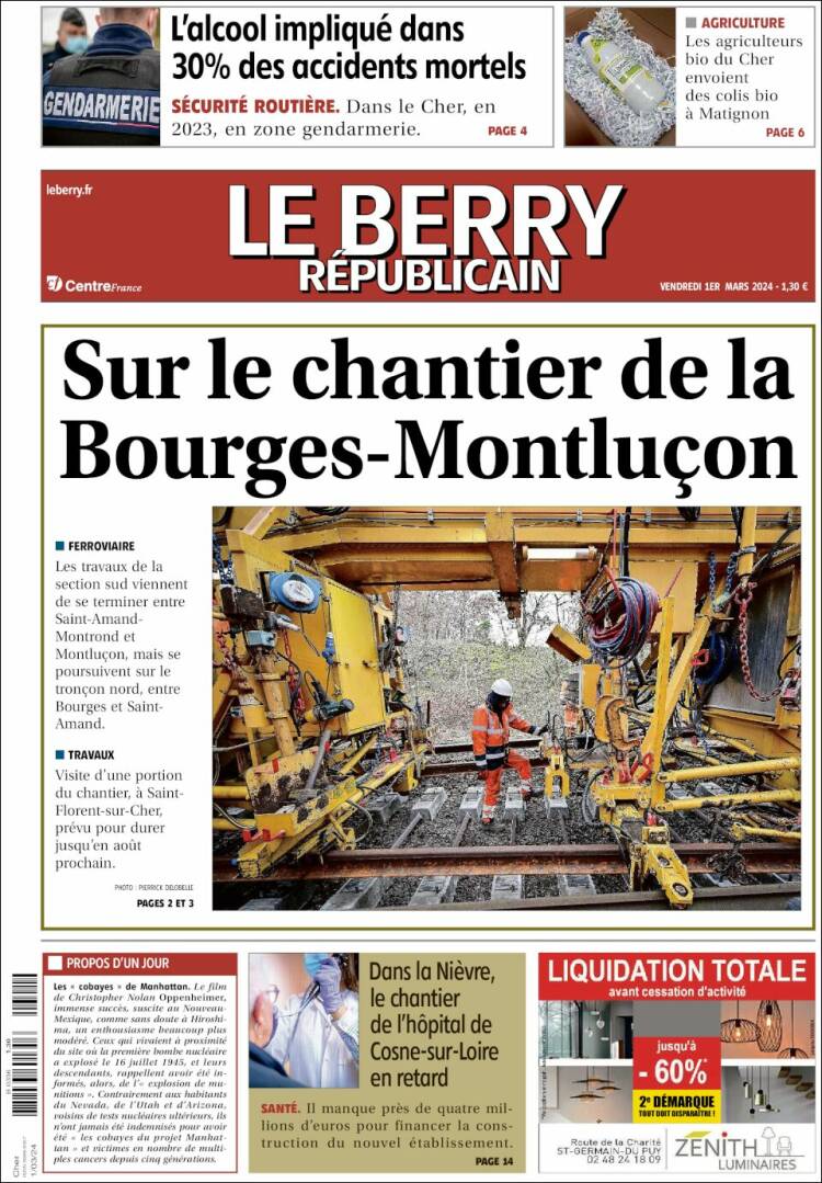 Portada de Berry Republicain (Francia)