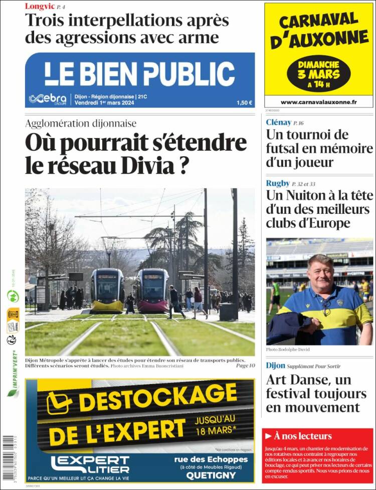 Portada de Le Bien Public (Francia)