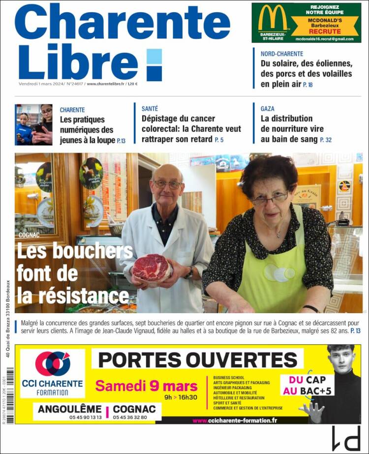 Portada de Charente Libre (Francia)