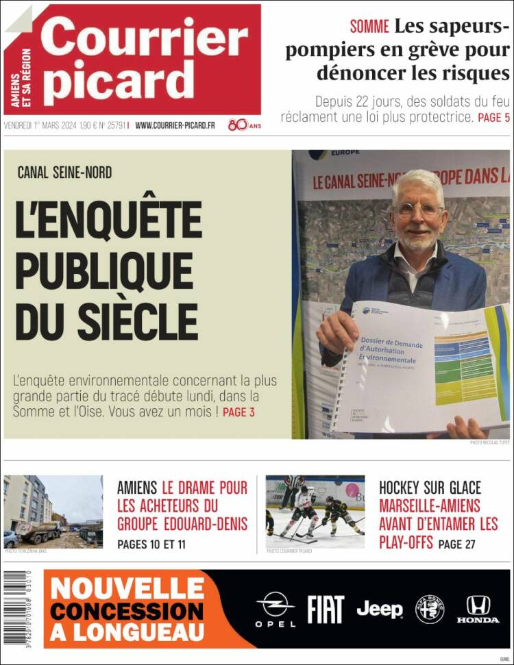 Portada de Courrier Picard (Francia)