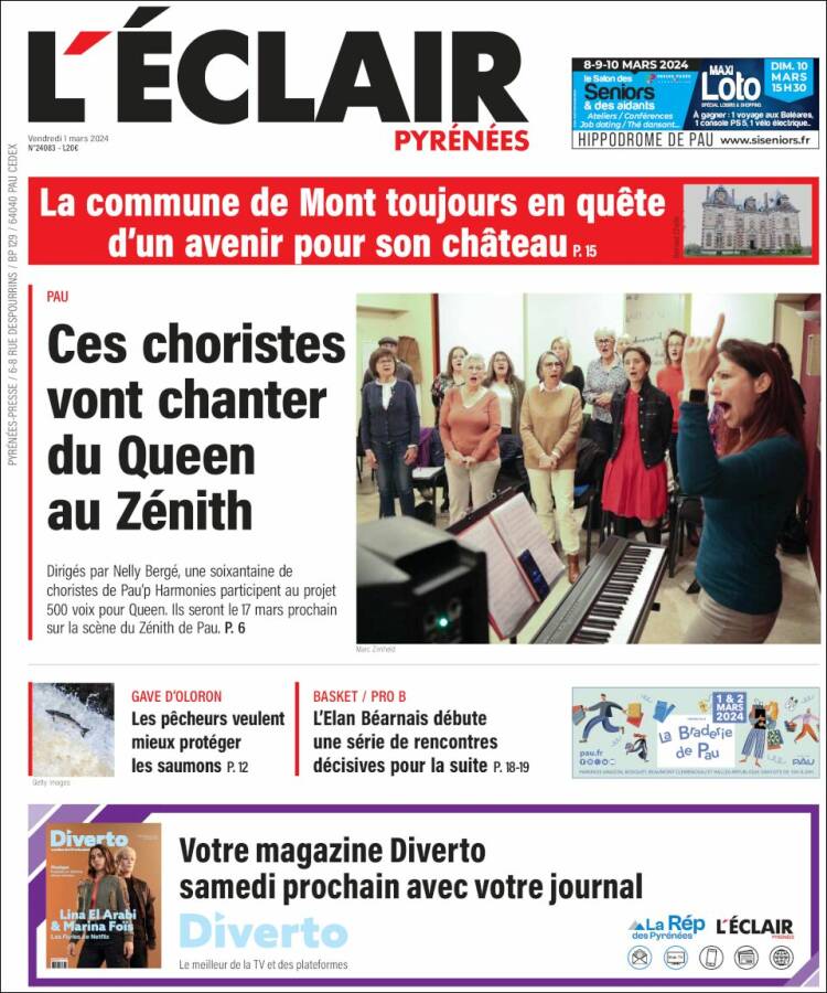 Portada de L'Eclair des Pyrénées (Francia)