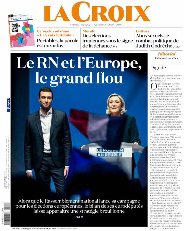 Portada de La Croix (Francia)