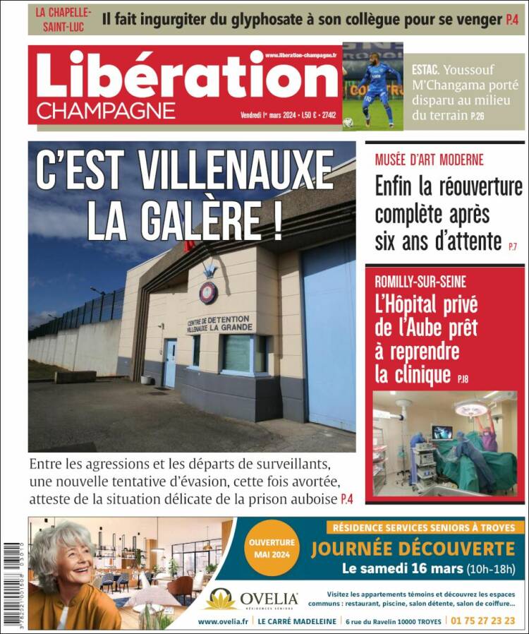 Portada de Libération Champagne (Francia)