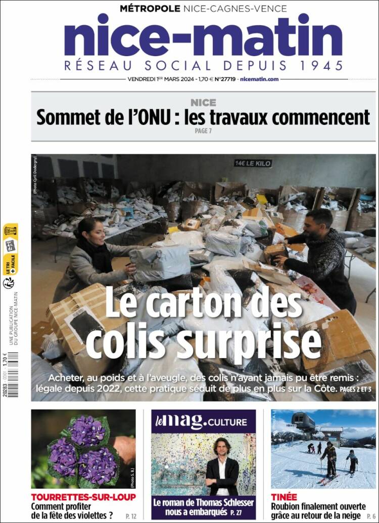 Portada de Nice-Matin (Francia)