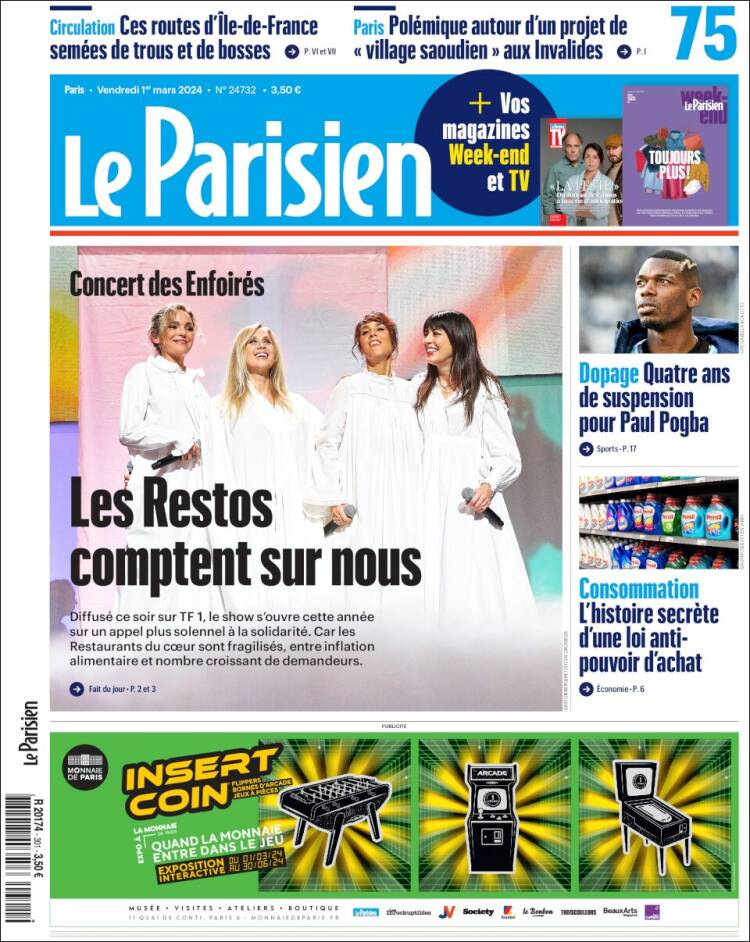 Portada de Le Parisien (France)