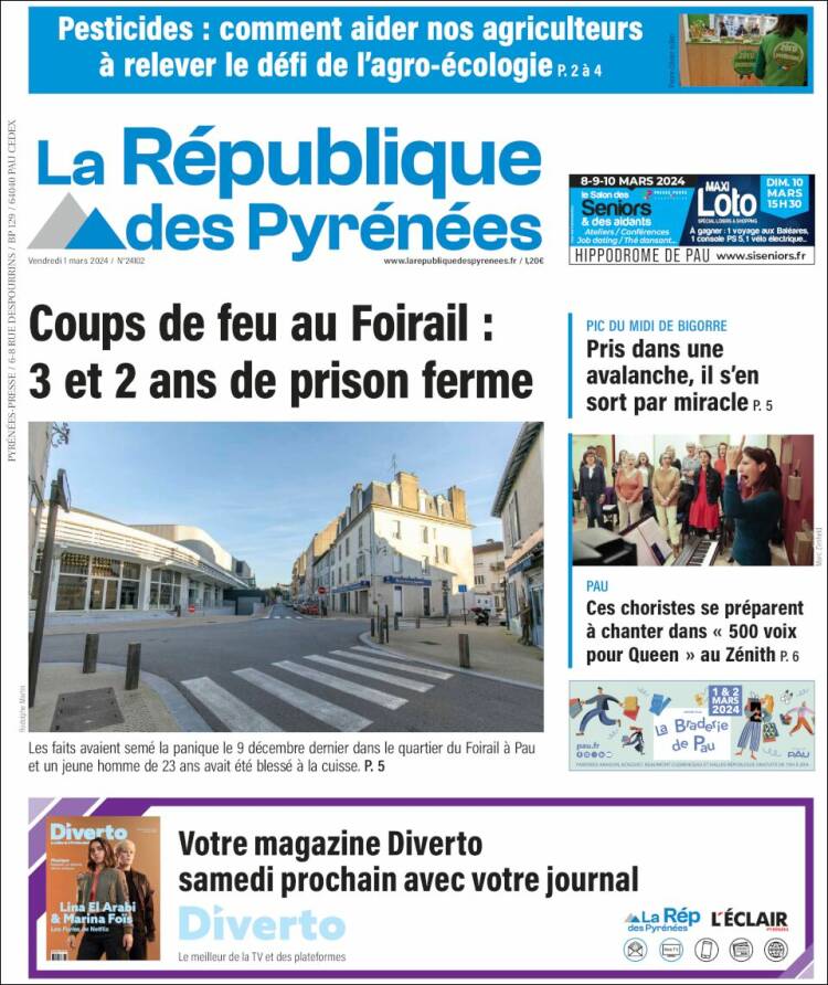 Portada de La République des Pyrénées (Francia)