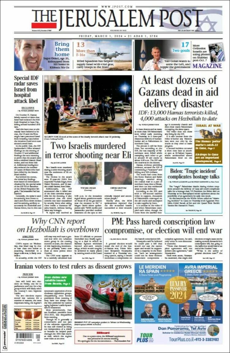 Portada de The Jerusalem Post (Israel)