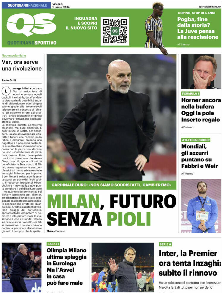 Portada de Quotidiano Sportivo (Italia)
