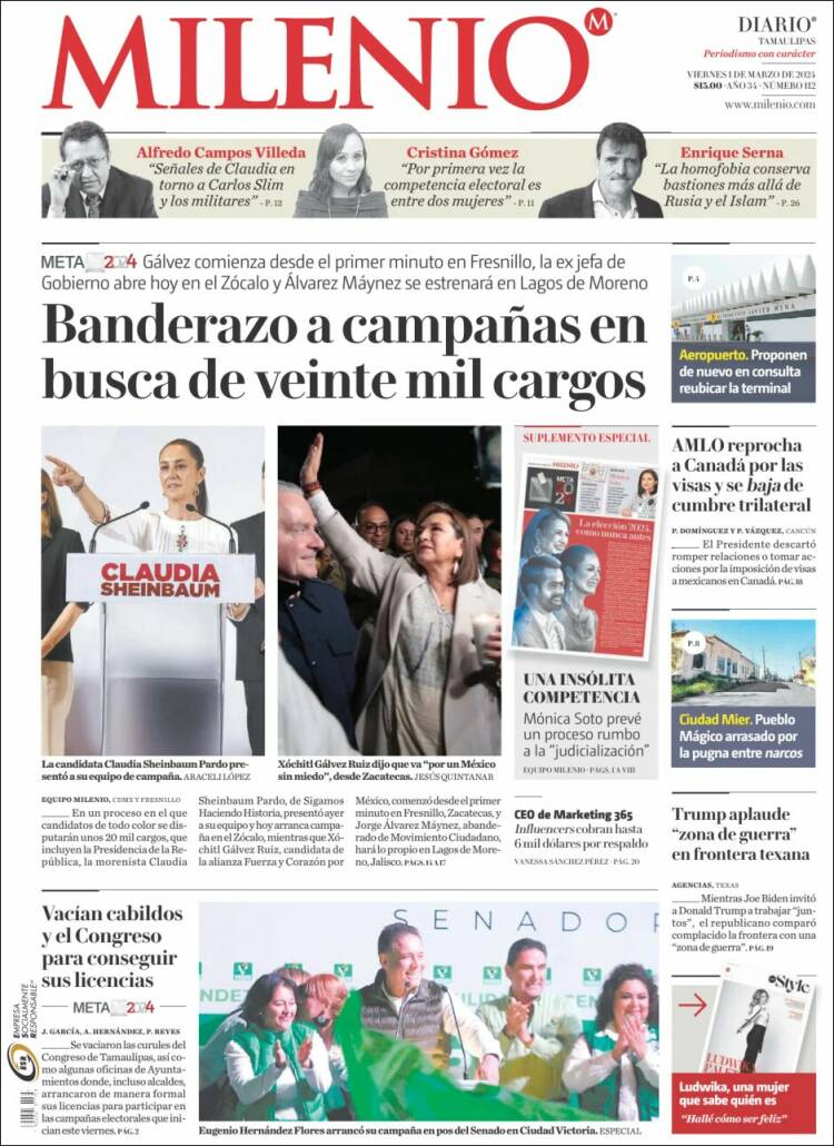 Portada de Milenio - Tamaulipas (M&eacute;xico)