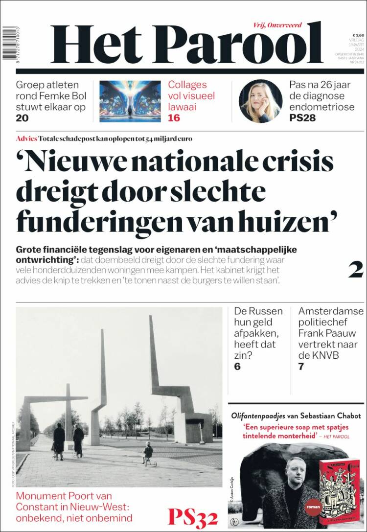 Portada de Het Parool (Pa&iacute;ses Bajos)