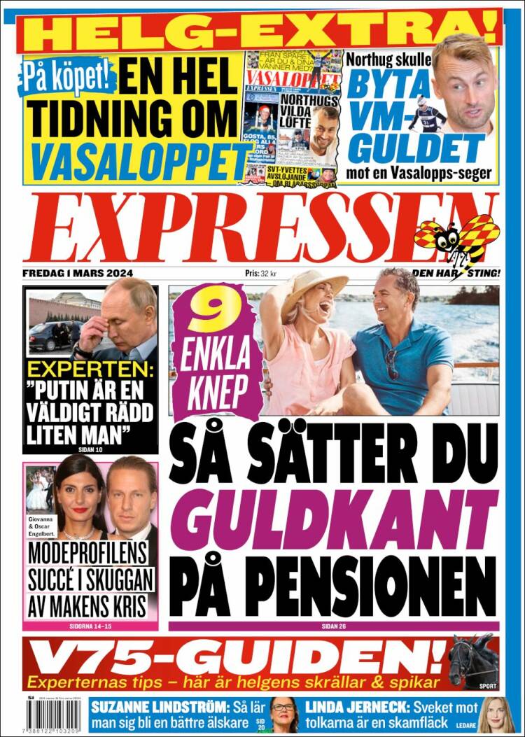 Portada de Expressen (Suecia)