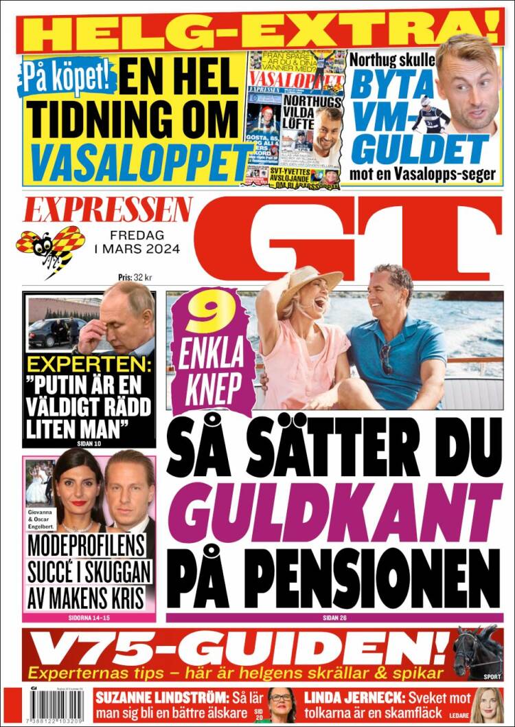 Portada de Göteborgstidningen (Suecia)