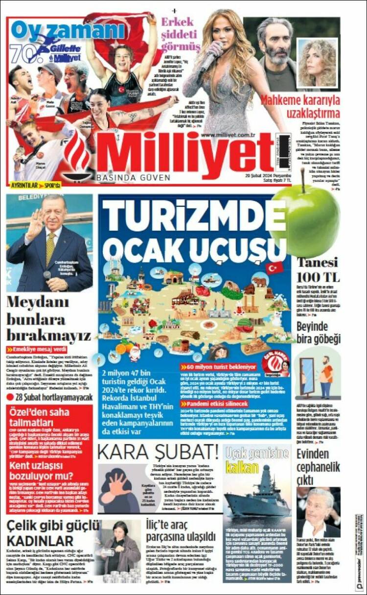 Portada de Milliyet (Turqu&iacute;a)