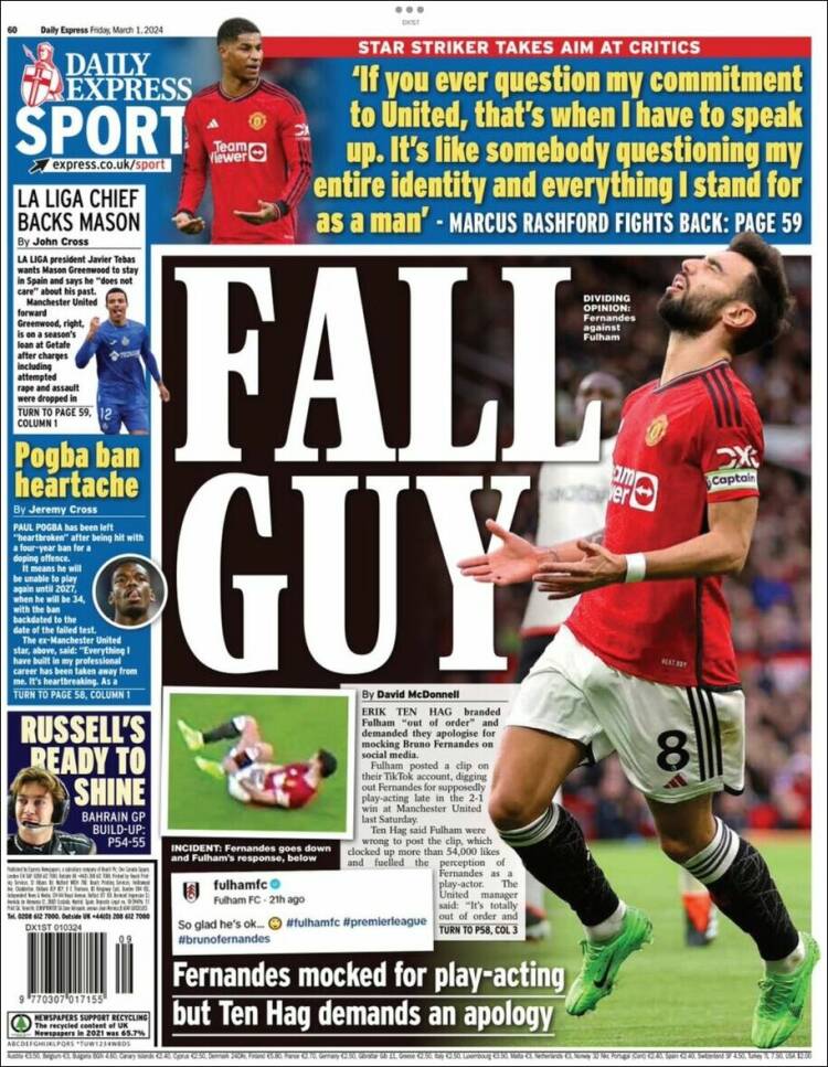 Portada de Express Sport (Reino Unido)