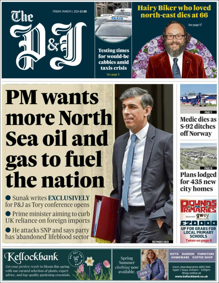 Portada de The Press and Journal (Reino Unido)