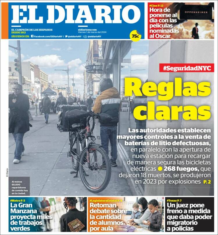 Portada de El Diario NY (USA)