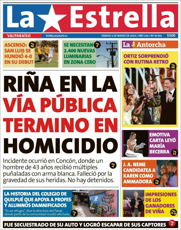 Portada de Estrella de Valparaiso (Chile)
