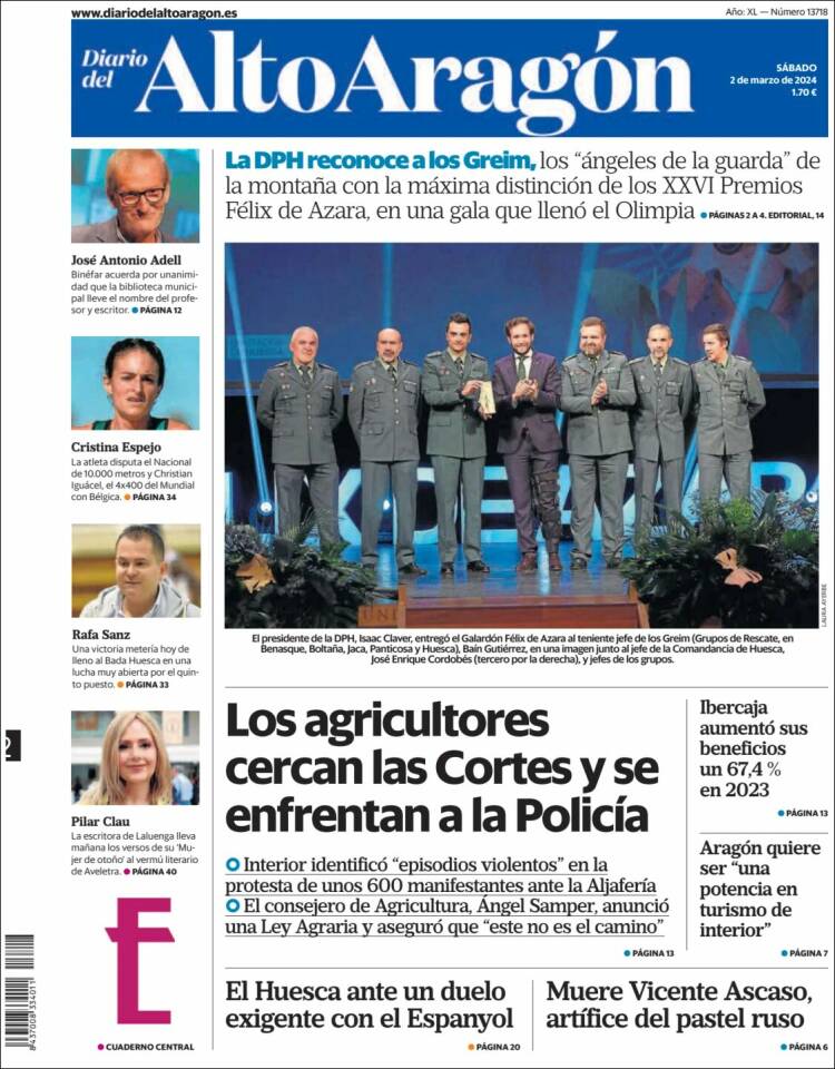 Portada de Diario del AltoAragón (España)