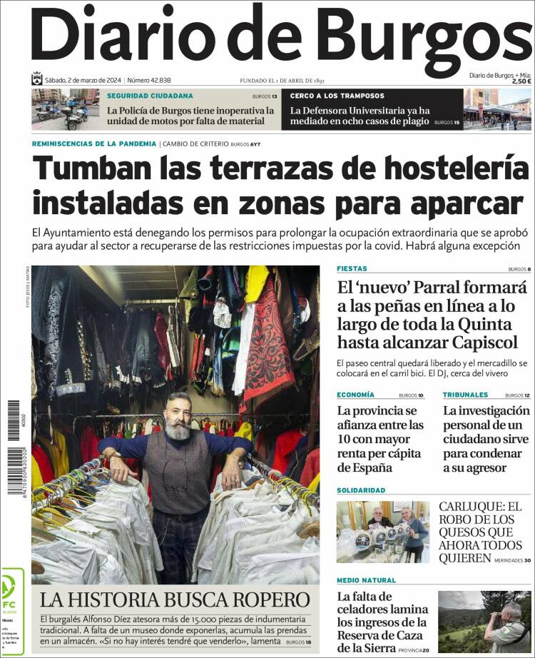 Portada de Diario de Burgos (España)