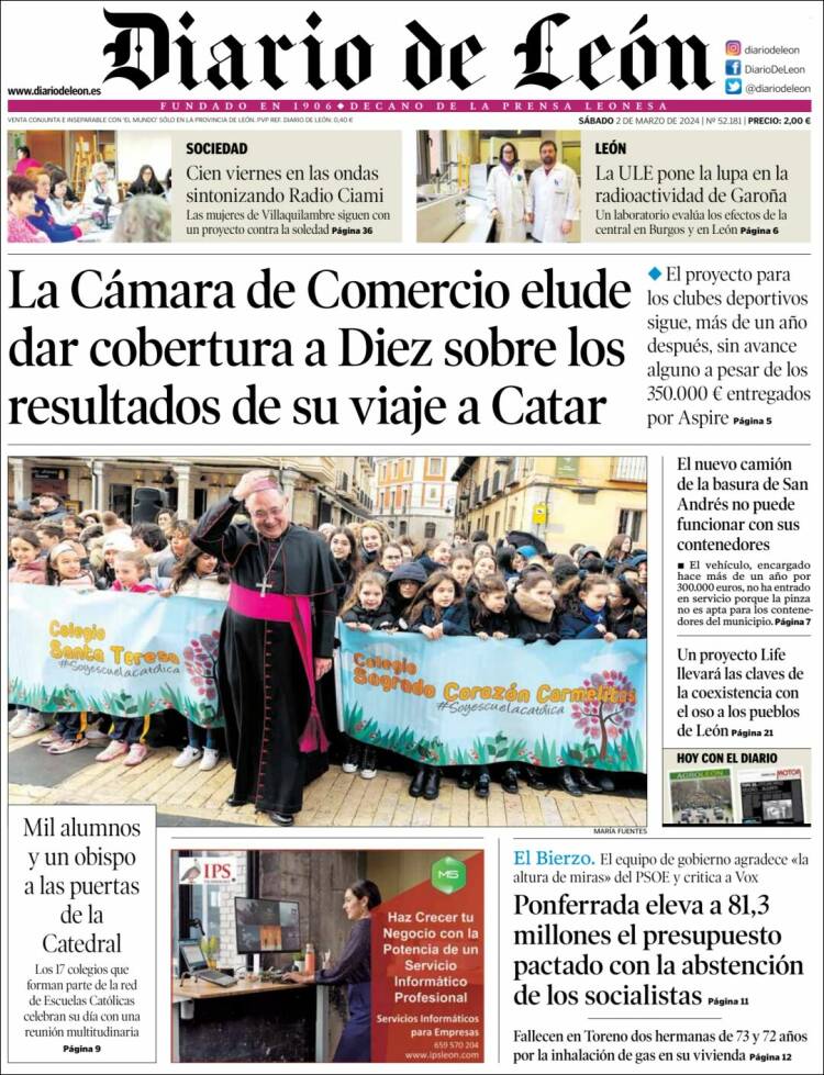 Portada de Diario de León (España)