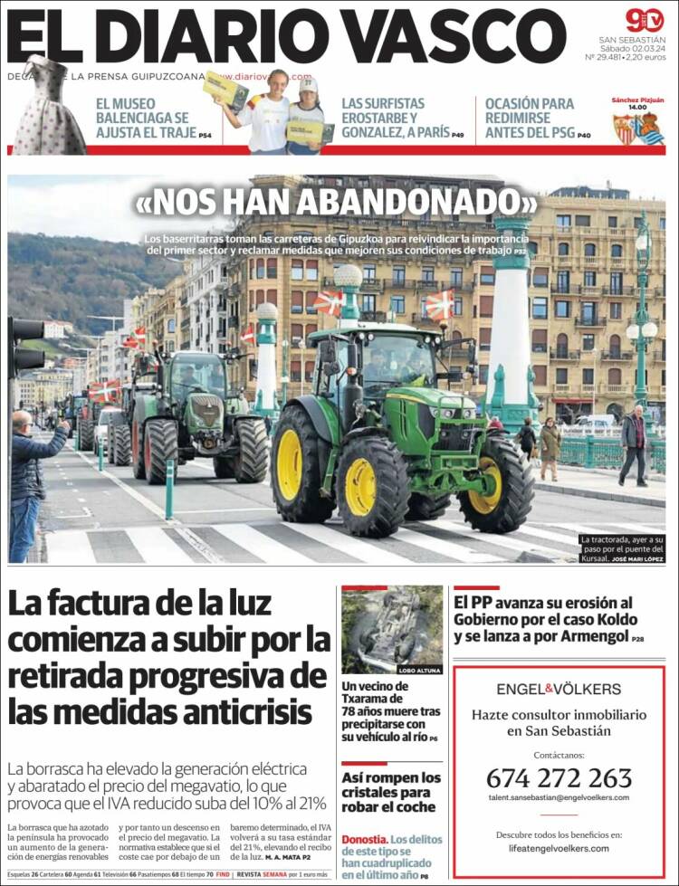 Portada de Diario Vasco (España)